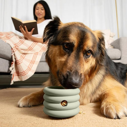 Should We Go? The Ripple Cup Natural Rubber Dog Enrichment Toy & Slow Feeder, Treat Dispensing Cup - Food-Safe Meal Feeder, Frozen Treat Dog Toy with Freezer Plug, Fits 3 oz - for Small Dogs