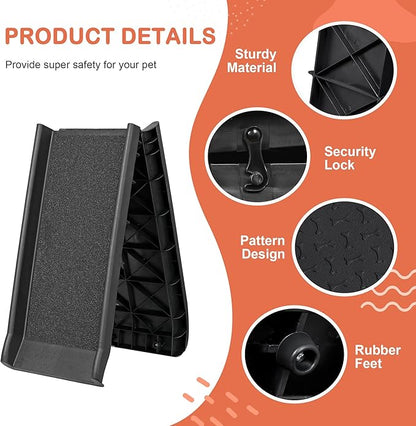 Folding Dog Ramp for Car 61 Inches Dog Ramps for Large Dogs Non-Slip Surface Portable Dog Car Ramp for SUV Car & Truck Outdoor Pet Ramp