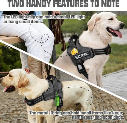 AUROTH Dog Harness and Leash Set, Soft Padded Service Dog Vest with 5.25FT Dog Leash, No Choke, Easy On Pet Vest, Adjustable Reflective No Pull Dog Harness for Large Dogs, Easy Walking and Training