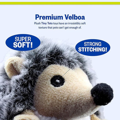 PetSport Tiny Tots Little Hedgie - Hedgehog Stuffed Animal Dog Toy with Squeaker, Interactive Puppy Toy, Squeaky Plush - Little Hegdie (Pack of 1)