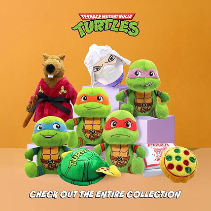 design LAB, Inc. Teenage Mutant Ninja Turtle Official Merchandise | TMNT Toys Squeaky Plush Dog Toy | Stuffed Animal Turtle Squeaks for Interactive Play | 2-Pack Leonardo & Raphael