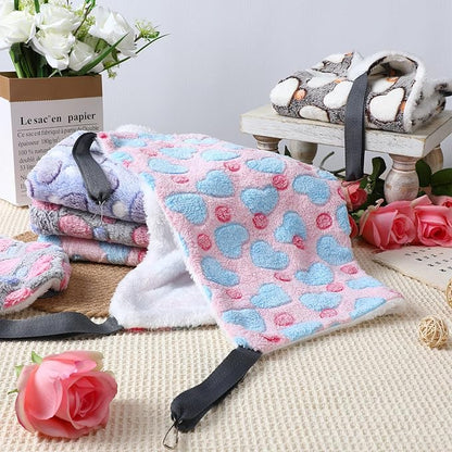 8 Pcs Cat Hammock for Cage, Pet Hammock Bed, Reversible Hanging Cat Hammocks Soft Bed, with Straps and Metal Hooks for Kitten Indoor Puppy Rabbits Feral Animals Shelters(Heart Style)