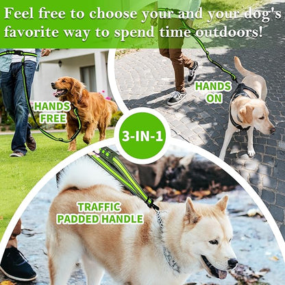 Hands-Free Dog Leash, Waist Leash for Dog Walking Hiking Running, 6.07-8.2ft Long Waist, Suitable for Puppy Medium and Large Dogs(Blue)
