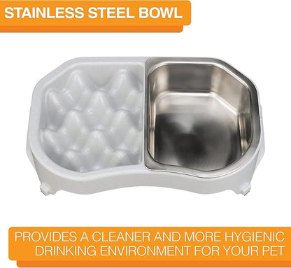 Neater Pet Brands Neater Slow Feeder Dog Bowls, Slows Down Fast Eating to Prevent Vomiting, Overeating, & Bloat, Dog Slow Feeder Bowl with Wide, Non-Slip Base, Holds 2.5 Cups Food and 8.5 Cups Water