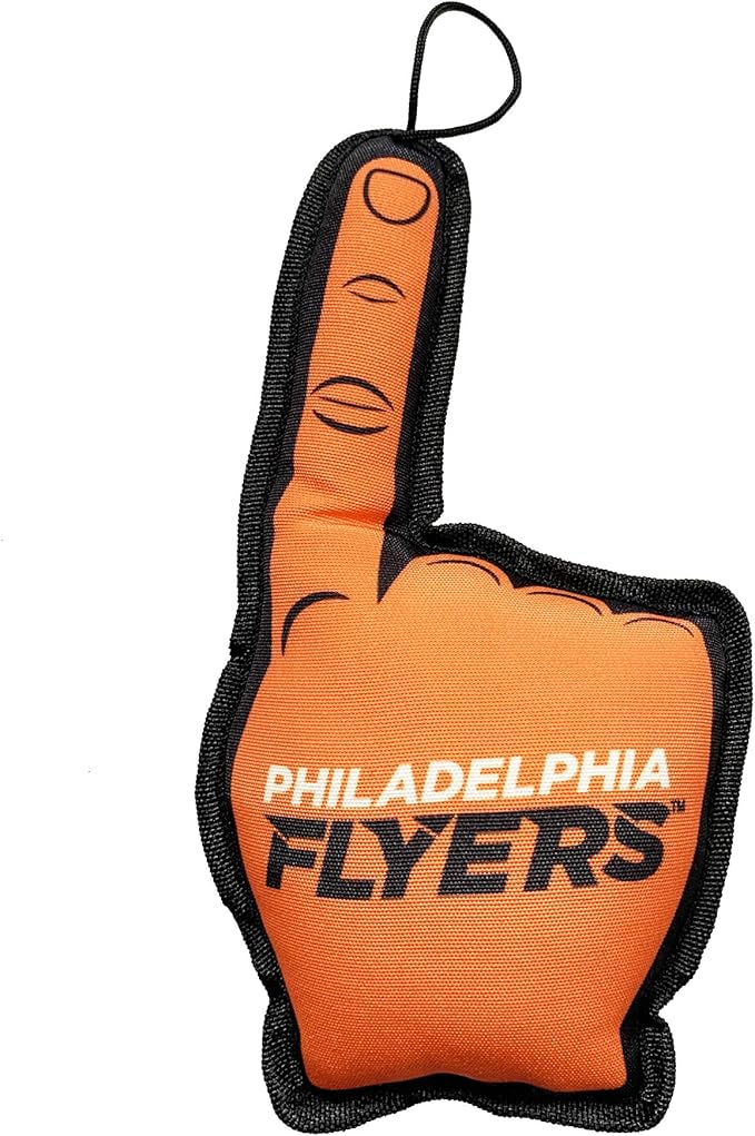Pets First NHL Philadelphia Flyers #1 Fan Toy for Dogs & Cats. Best Tough PET Toy with Inner Squeaker. Number One Premium Dog Toy for Strongest Chewers & Sports Fans, One Size