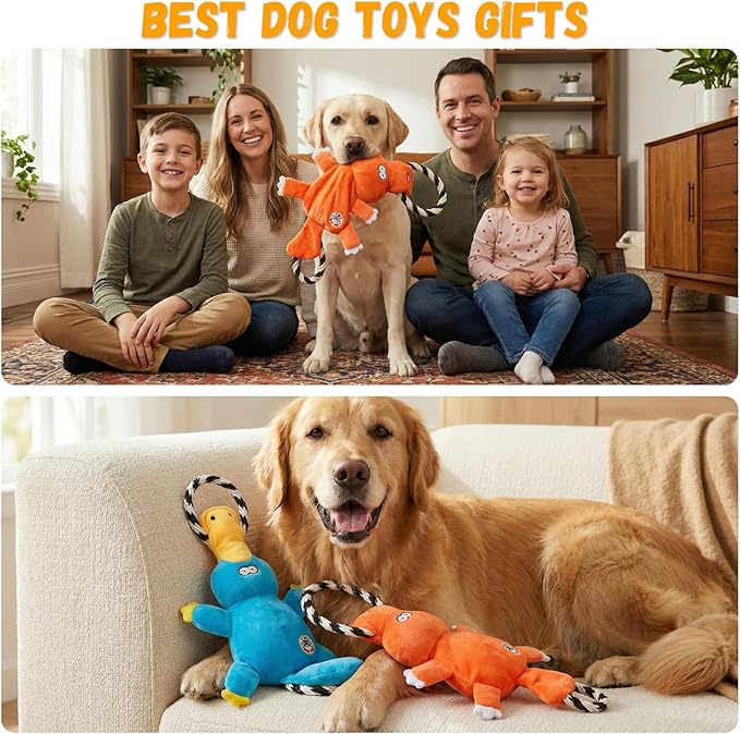 WUGO Tug of War Dog Toy Interactive Tough Tug of War Toy with Rope Knotted Rope Puppy Toys to Keep Them Busy