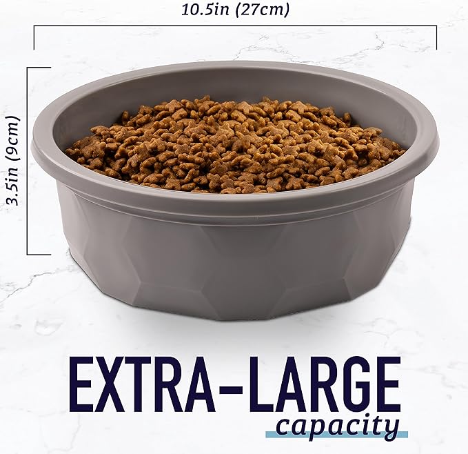 Leash Boss Extra Large Dog Bowl (14 Cups) – Heavy Duty, High-Capacity Food & Water Dish for Large Breeds, Durable Plastic, Non-Slip, Spill-Resistant Pet Bowl