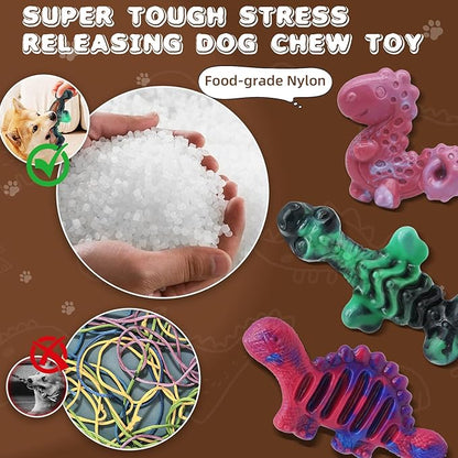Magicorange 3 Pack Dog Chew Toys for Aggressive Chewers, Nylon Durable Dog Toys, Milk Flavored Tough Chew Toys
