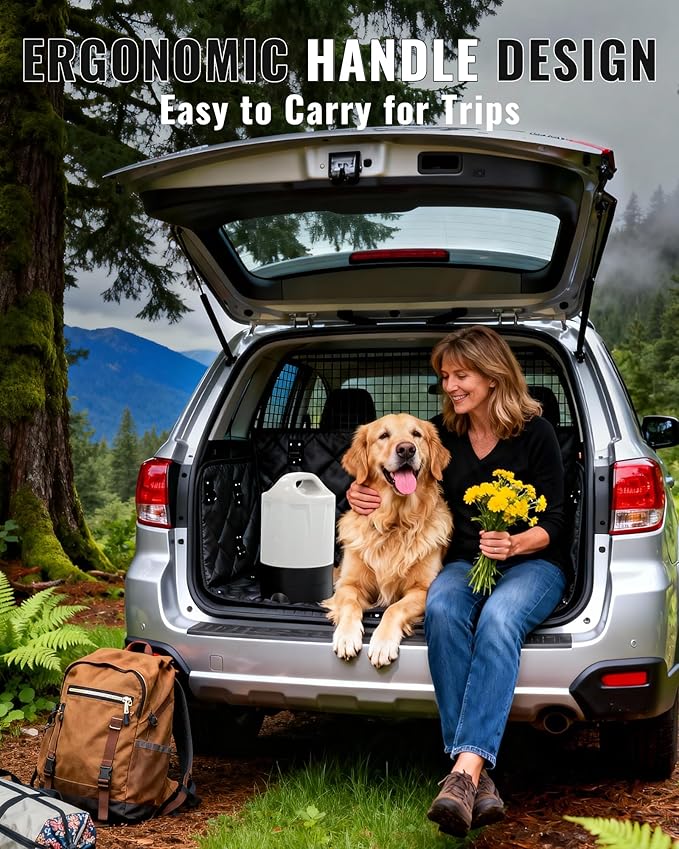 Dog Water Bottle Portable 1 Gallon (128oz), Automatic Gravity Dog Water Dispenser with Pull-Out Drinking Bowl, Large Capacity for Travel, Camping, Hiking, Beach & Road Trips, BPA-Free