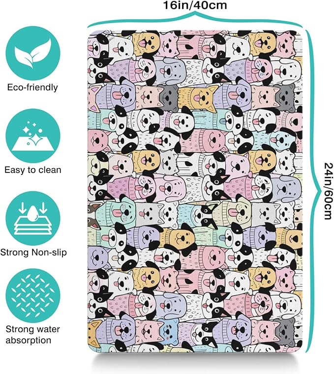 Pet Feeding Mat for Floors Waterproof Dog Mat for Food and Water Absorbent Quick Dry Non Slip mat for Cat Bowls