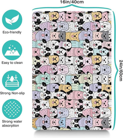 Pet Feeding Mat for Floors Waterproof Dog Mat for Food and Water Absorbent Quick Dry Non Slip mat for Cat Bowls