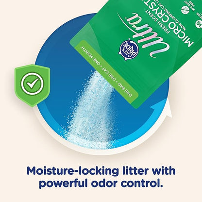 Ultra Fresh Scented Micro Crystals Premium Cat Litter - 99.9% Dust Free, Soft on Paws - 15 Lbs. Total (3pk of 5 Lbs.)