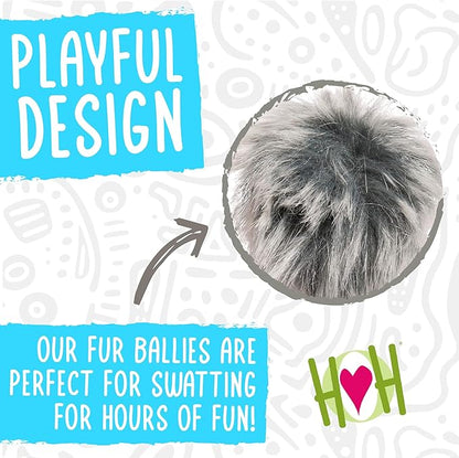 HuggleKats Cat Toys - Kitten Toys for Bored Indoor Cats, Perfect for Moving, Exercise, Biting & Chewing - Fur Ballies (3 Pack)