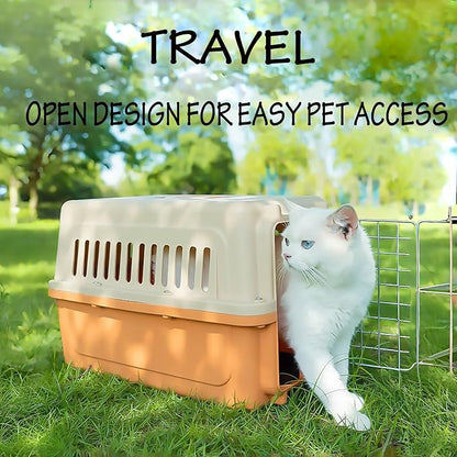 Pet Cage Carrier – Ventilated Travel Dog & Cat Crate with Removable Tray, Lightweight & Handheld