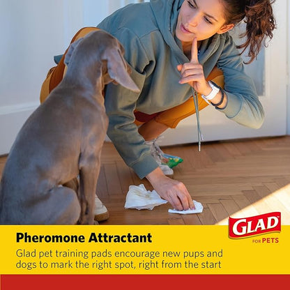 Glad for Pets Day to Night Activated Carbon Puppy Training Pads, Odor Control Disposable Dog Pads with Adhesive and Wall Protection, Leak Proof and Super Absorbent, 30 x 36 Inch, 24 Count - 3 Pack
