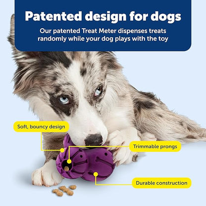 PetSafe Busy Buddy Barnacle - Treat Dispensing Dog Toy for Mental Stimulation - Natural Rubber - Durable Construction - Dishwasher Safe - Treat Meter Technology - Perfect for Peanut Butter - Medium