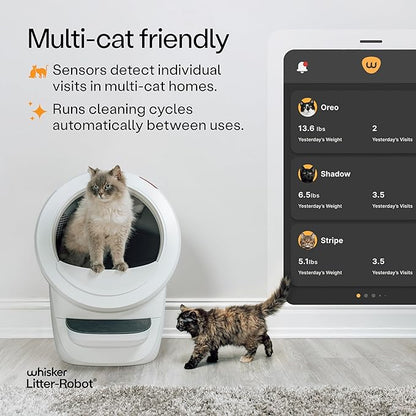 Litter-Robot 4 Supply Bundle by Whisker, White - Automatic, Self-Cleaning Cat Litter Box, WiFi Enabled, Includes Litter-Robot 4, 3 OdorTrap Refills, 10 Liners, 30 Cleaner Wipes, & 2 Carbon Filters