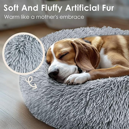 Dog Beds Large Sized Dog and Cats, 32in Pet Beds for Large Pet, Washable Indestructible Extra Large (Light Grey)