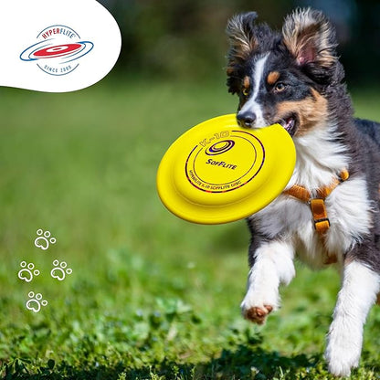 Hyperflite K-10 SofFlite Dog Flying Disc – 2 Discs – Ultra Soft – Ideal for Sensitive Mouths – Floats – Competition Approved – 8.75” / 105g – Yellow – Not for Hard Biters