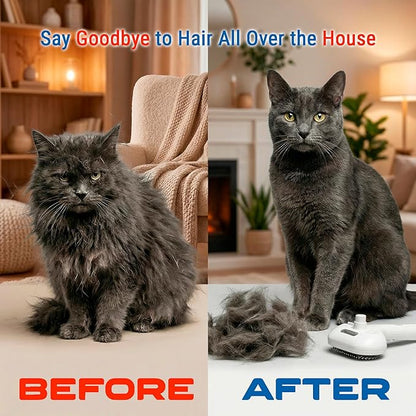 cat steam brush, misty defur comb, steamer hair brushes for indoor cats and other pets (Dogs, rabbit), groomer for shedding, massage, self-cleaning, anti-static, rechargeable grooming tool