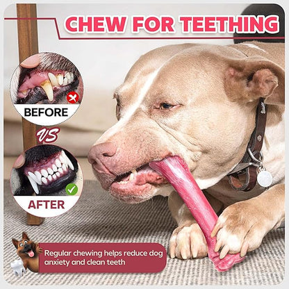 Dog Toys for Aggressive Chewers, Indestructible Dog Bones for Aggressive Chewers, Tough Dog Chew Toy for Heavy Duty Dogs, Big Dog Teething Toys with Durable Nylon for Large/Medium Breed Puppies