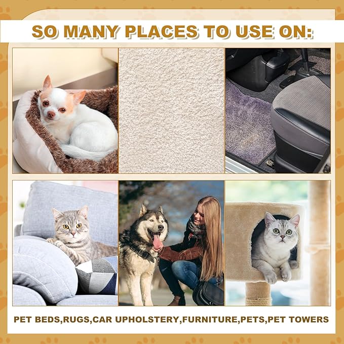 Pet Hair Remover Sponge Cat and Dog Hair Sponge Rubber Pet Fur Lifter Removal Tool, Remove from Furniture, Carpet, Bedding, Clothing, 6.26 x 3.28 x 1.89 Inch(Khaki,1 Pack)
