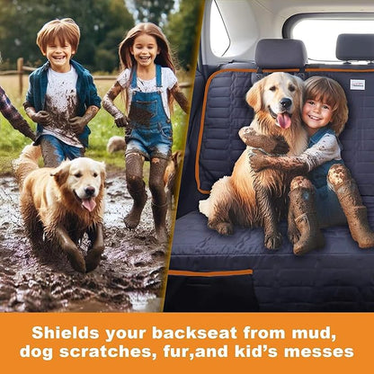 Reliadura Dog Seat Cover for Back Seat Waterproof Bench Seat Covers for SUV Washable Car Seat Covers for Dogs Non-Slip Pet Seat Cover for Back Seat Heavy Duty Protector for SUVs