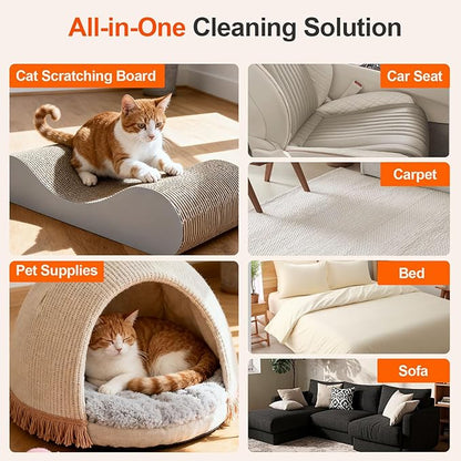 Pet Hair Removal Tool for Furniture, 3 in 1 Cat and Dog Hair Removal Tool, Suitable for Use on Furniture, Carpets, Clothing, and Bedding, Durable, Reusable, Washable, Grey, 1 Pcs