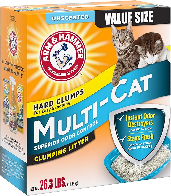 Arm & Hammer Multi-Cat Clumping Litter Unscented, 26.3lb