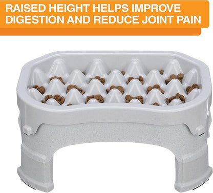 Neater Pet Brands – Neater Raised Slow Feeder Dog Bowl – Elevated and Adjustable Food Height - (6 Cup, Vanilla Bean)