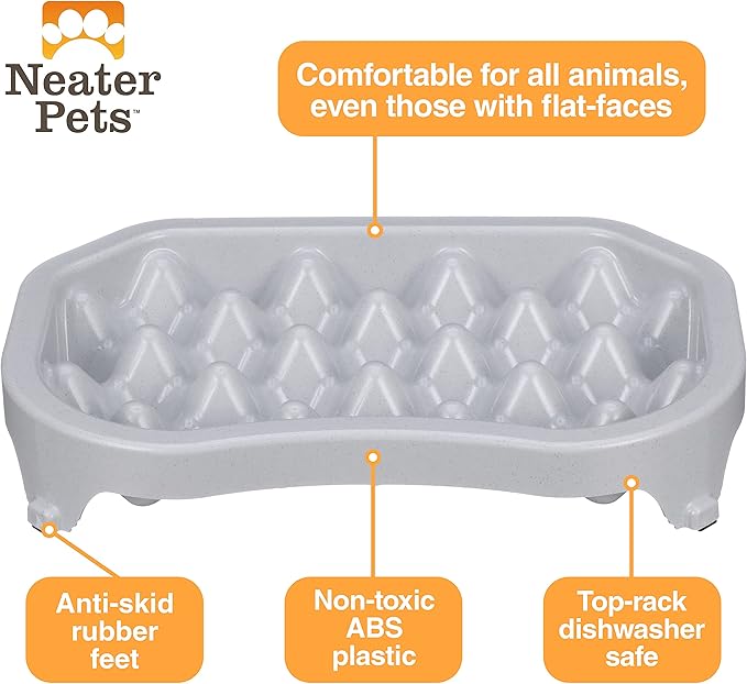 Neater Pet Brands Neater Slow Feeder Dog Bowls, Slows Down Fast Eaters to Help Digestion & Prevent Overeating, Non-Slip Dog Bowl, BPA-Free, Holds 6 Cups of Food for Medium to Large Breed Dogs or Puppy