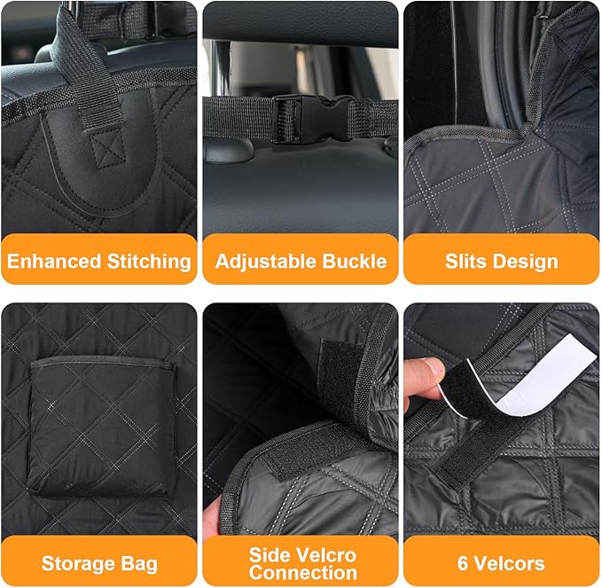 SUV Cargo Liner for Dogs, Waterproof Pet Cargo Cover Dog Seat Mat for SUVs Sedans Vans with Bumper Flap Protector, Non-Slip, Large Size Universal Fit