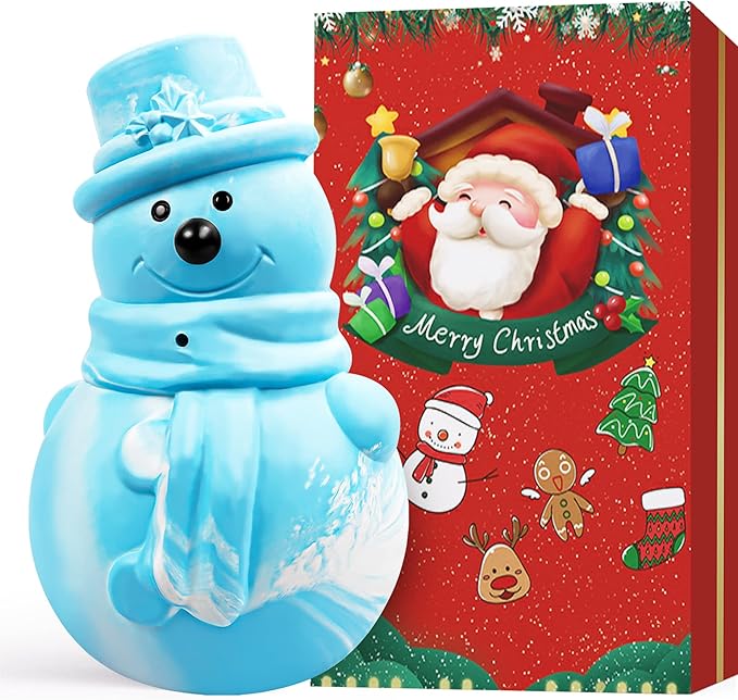 AstraVox Christmas Chew Toys, Indestructible Squeaky Dog Toys for Aggressive Chewers, Tough Dog Chew Toys for Large Medium Dogs Breed with Non-Toxic Natural Rubber (Snowman)