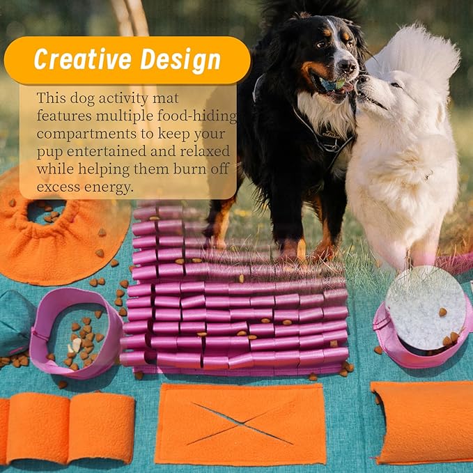 Snuffle mat for Dogs, Interactive Feeding Game, stimulates Natural Foraging Instincts in Cats and Dogs, Travel-Friendly, Dog Treat Dispenser, Suitable for Indoor and Outdoor use.