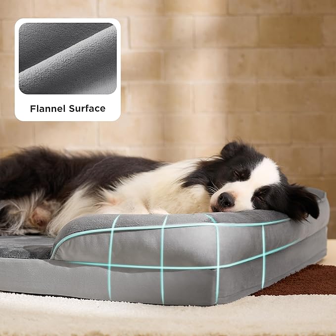 Bedsure Orthopedic Dog Beds Large Sized Dog - Washable Large Dog Cat Bed Waterproof, Comfort Dogs Couch Sofa with Washable Removable Cover, Pet Bed with Nonskid Bottom, Moss Green, 35"