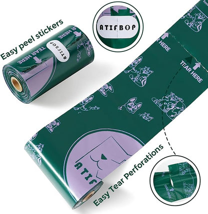 ATIFBOP Dog Poop Bags Rolls, Extra Thick and Leak-proof Poop Bag for Dogs, 270 Bags 18 Refill Rolls, Scented Waste Bag for Dog and Cat, Made form 65% Recycled Plastics