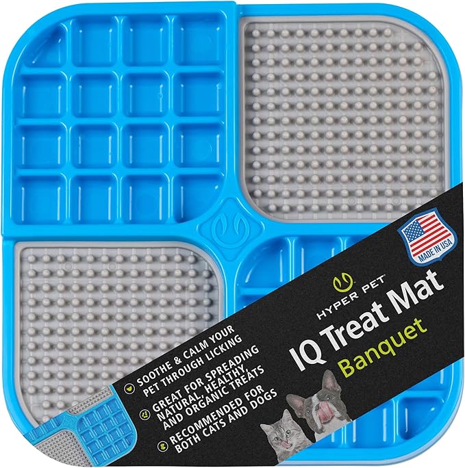 Hyper Pet IQ Treat Lick Mat for Dogs & Cats | Dog & Cat Slow Feeder & Enrichment Toy | Made in USA