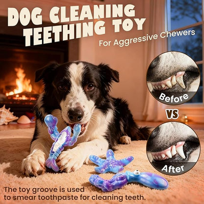 Dog Toys for Aggressive Chewers: 3 Pack Indestructible Dog Toys for Large Dogs, Bacon Flavored Dog Chew Toy, Durable Nylon Chew Toys for Dogs, Reduce Boredom, Teeth Cleaning, Keep Them Busy