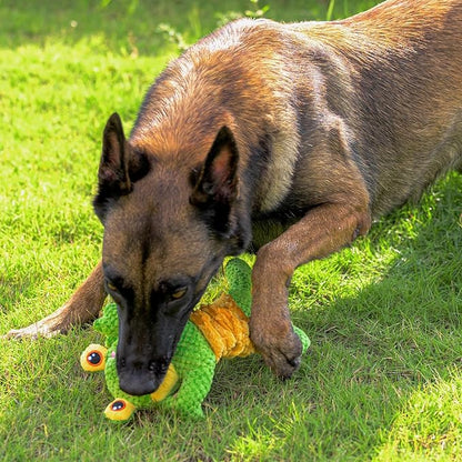 Dog Tug Toy, Durable Dog Toys Large Breed, Tug of War Dog Squeaky Toy, Stuffed Plush Dog Toys with Crinkle Paper for Small, Middle, and Big Dogs(Tug of War Series, Frog)