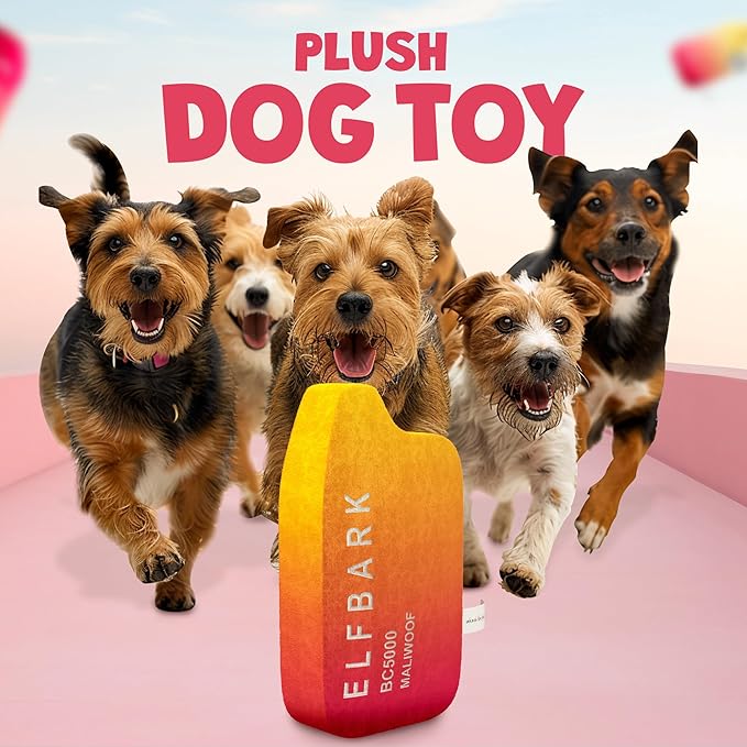 Puff Parody Dog Toy – Funny Squeaky Dog Toys for Interactive Play and Training – Durable, Easy to Clean, Birthday Gifts for Small, Medium and Large Dogs - Peach
