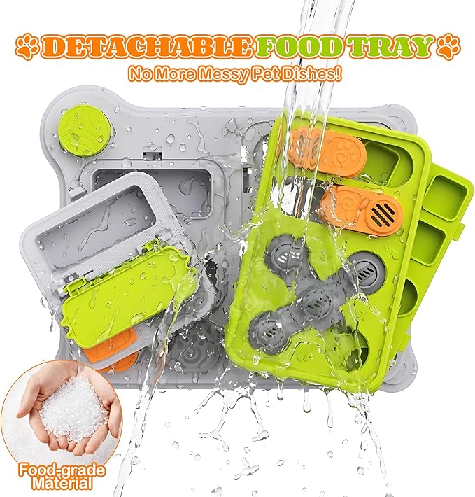 Dog Puzzle Toy Slow Feeder, Interactive Dog Toys for IQ Training & Mental Stimulation, Easy Clean Detachable Tray Non-Slip Base, Enrichment Toys for Small Medium Dogs, Green