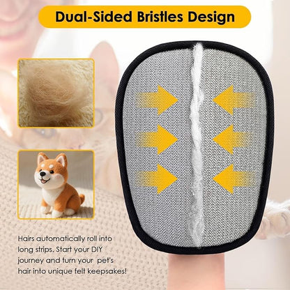 SAWMONG Pet Hair Remover Gloves 2-Pack – Extra-Wide Static Dog & Cat Hair Remover for Couch, Carpet, Clothes & Car Seats, Reusable Lint Roller Alternative