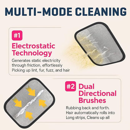 Pet Hair Remover Gloves for Cats & Dogs, Electrostatic Pet Hair Removal Gloves Brush for Pets Hair, Upgraded Animal Fur Removal Tool, Reusable Cats & Dogs Grooming Gloves for Hair Removal (2)
