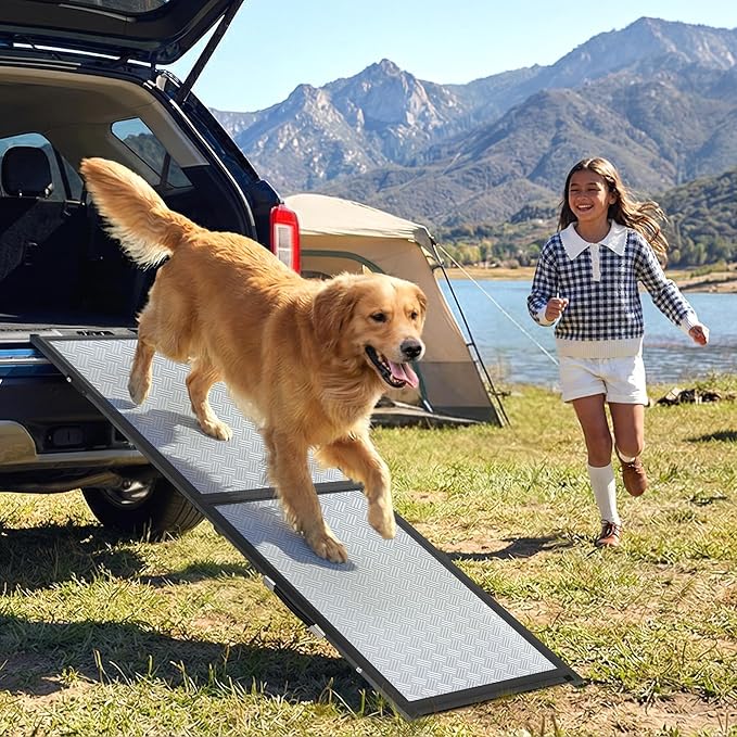 XLarge Dog Ramp for Car, SUV & Truck 71" – Joint & Spine Relief, Anti-Slip Surface, Heavy-Duty, Stable, Up to 200 lbs