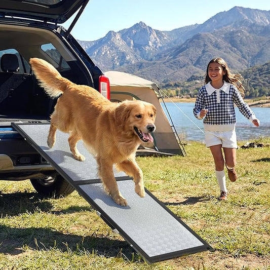 XLarge Dog Ramp for Car, SUV & Truck 71" – Joint & Spine Relief, Anti-Slip Surface, Heavy-Duty, Stable, Up to 200 lbs