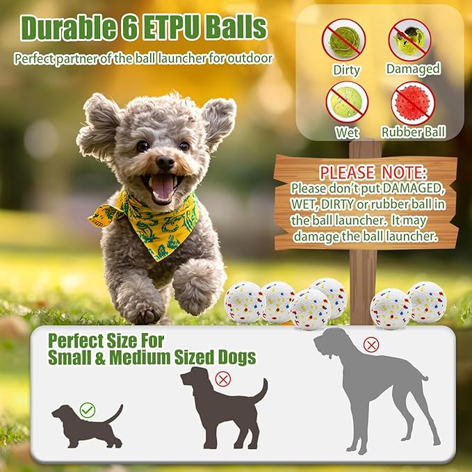 Magicorange Automatic Dog Ball Launcher, Interactive Dogs Balls Thrower for Small and Medium Dogs,Dog Fetch Machine (Lime Green)