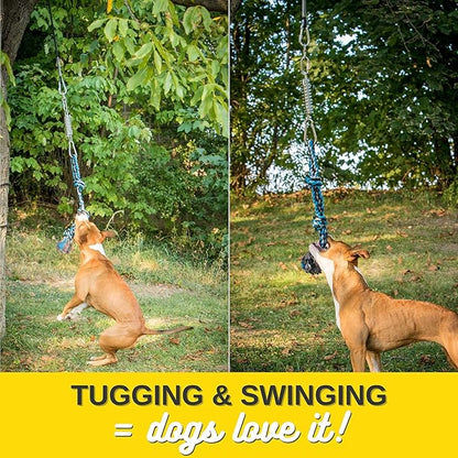 YES4QUALITY Flirt Pole for Dogs, 2 Durable Spring Poles with Strong Dog Rope Toy, Heavy Duty Lure Pole for Dogs of Any Size, Dog Toy for Fun Obedience Training & Exercise, Pull & Tug of War Toy