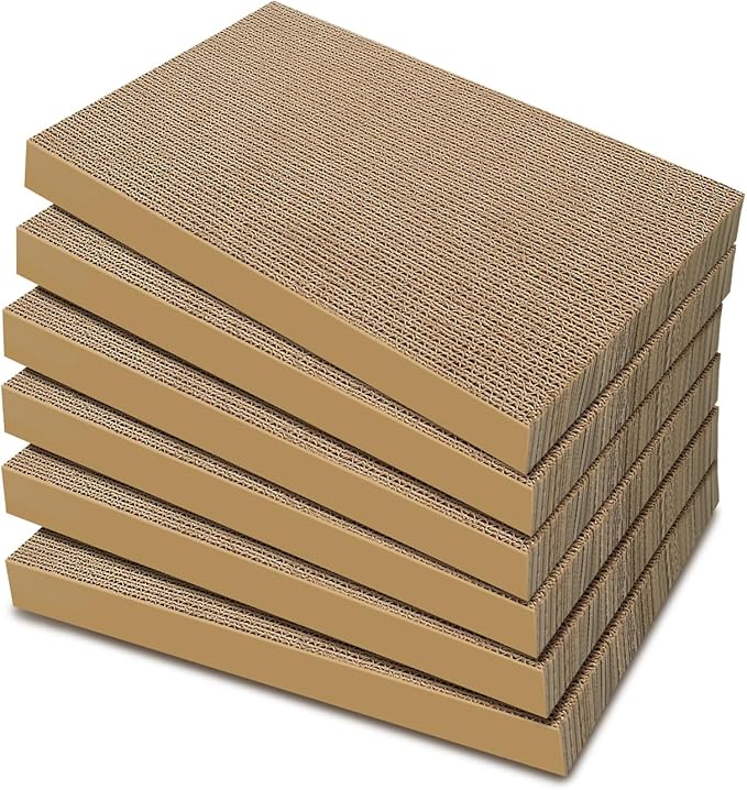 AGYM Cat Scratchers 6 Packs Refill Cat Scratching Pad Cardboard for Indoor Cats and Kitten, All Breeds Cat Scratch Pad Board Easy for Cats to Scratch