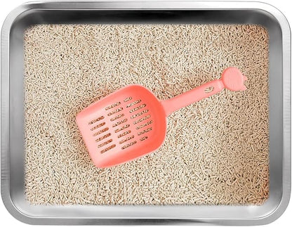 Kichwit Large Stainless Steel Cat Litter Box with High Sides, Metal Litter Pan for Cat, Non Stick Smooth Surface, Easy to Clean (17.5" L x 13.5" W x 7.9" H)