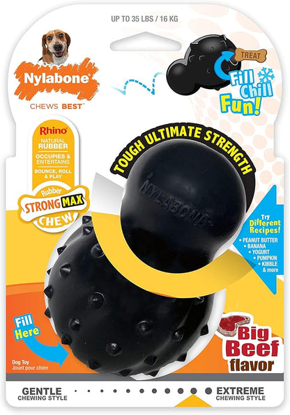 Nylabone Strong MAX Chew Cone Stuffable Chew Toy for Dogs, Beef Flavored Fillable Treat Toy, Medium/Wolf - Up to 35 lbs. (1 Count)